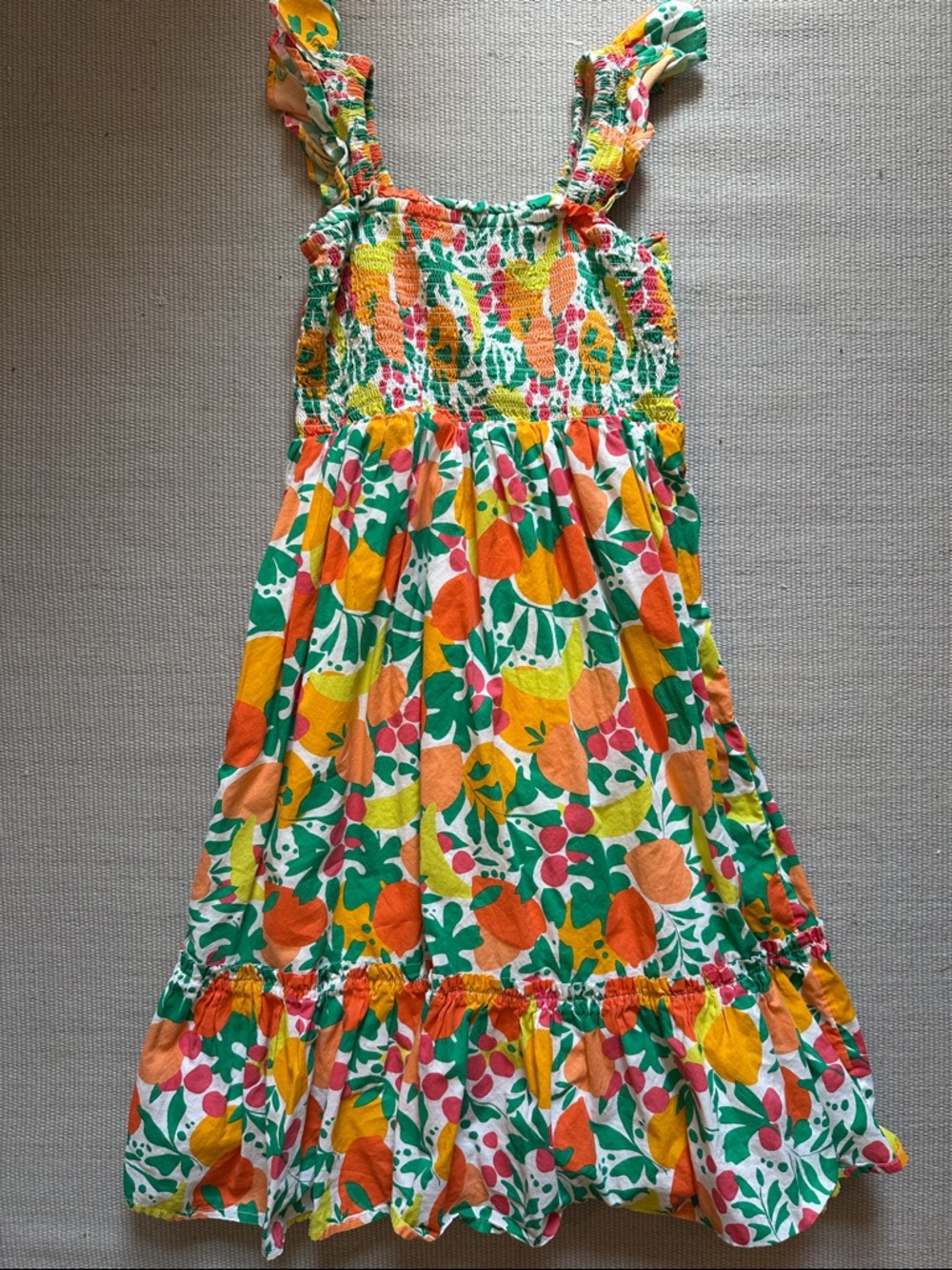 Crewcuts Girls' Orange & Green Fruit-Print Sundress